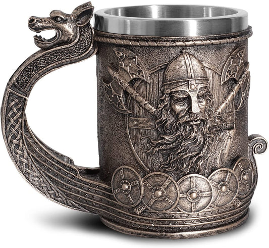 Nordic Viking Mug with Helmet and Axes